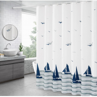 Hot sale high quality waterproof bathroom polyester shower curtain set