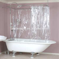 clear heavy duty vinyl clawfoot shower curtain weighted