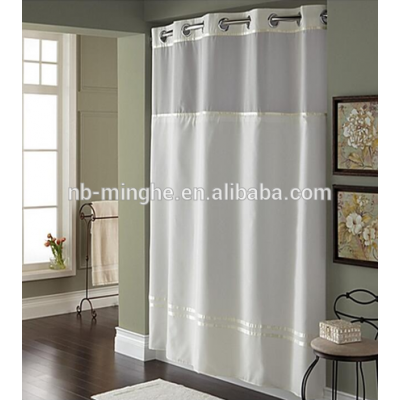 high quality hookless hotel shower curtain with liner