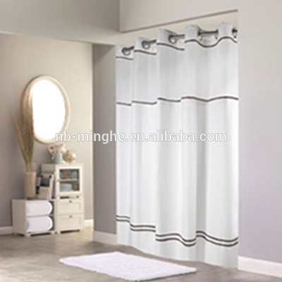 high quality hotel hookless shower curtain and removable liner