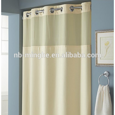 high quality hotel hookless shower curtain with liner