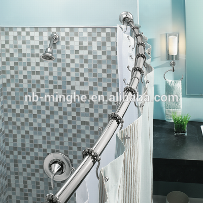 telescopic curved shower curtain rod