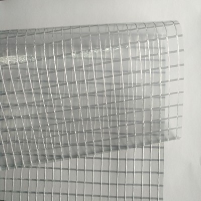 Clear Pvc Shower Curtain Flame Retardant Grade NFPA 701 Reinforced Mesh 12Gauge Customized Size