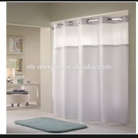 Hotel Bathroom Hookless Shower Curtain with Liner